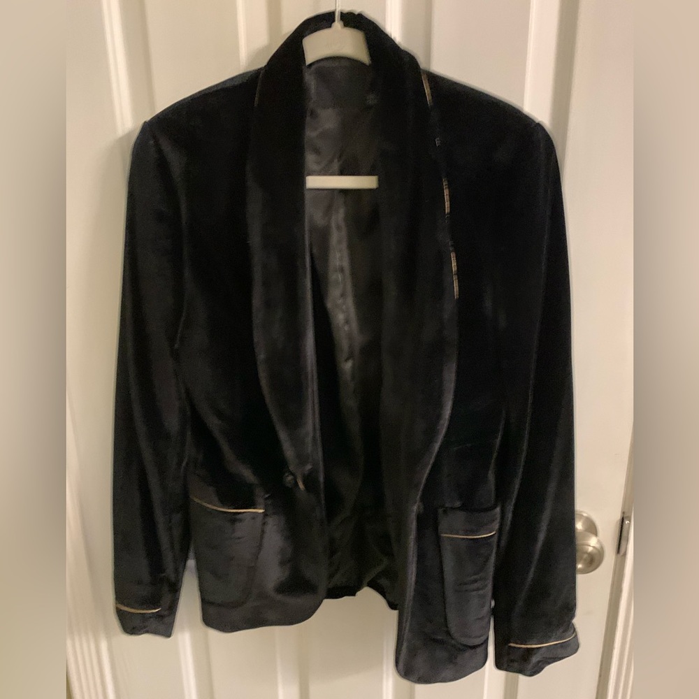 ASOS black velvet blazer.